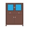 Wardrobe closet vector icon furniture interior clothes shelf illustration. Hanger room dress wooden cabinet bedroom