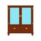 Wardrobe closet vector icon furniture shelf. Clothe cabinet interior cartoon storage. Cupboard fashion wooden drawer