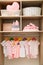 Wardrobe with cute baby clothes