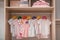 Wardrobe with cute baby clothes