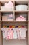 Wardrobe with cute baby clothes