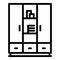 Wardrobe dressing room icon, outline style
