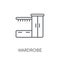 Wardrobe linear icon. Modern outline Wardrobe logo concept on wh