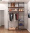 Wardrobe in a minimalist style in a room against a white wall