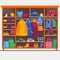 Wardrobe room full of woman s cloths. Vector illustration.