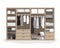 Wardrobe storage system in a modern style. Dressing room interior element, flat vector illustration