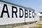 A warehouse of the Ardbeg whisky distillery on the isle of Islay