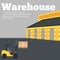 Warehouse banner with forklift truck