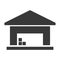 Warehouse black icon, business storage and distribution