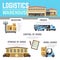 Warehouse, cargo, logistic vector infographics