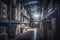 Warehouse Chronicles: A Glimpse Inside the Busy Storage Facility Brimming with Packed Boxes and Cargo, ai generative