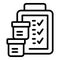 Warehouse clipboard icon outline vector. Digital control