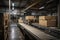 warehouse with conveyor belts and automated systems for shipping and receiving