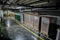 Warehouse corridor. Goods in carton and polyethylene packaging