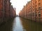 The Warehouse district Speicherstadt during winter in Hamburg, Germany