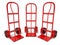 Warehouse empty hand trucks white