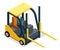 Warehouse equipment cargo delivery storage service industrial forklift truck and worker driver