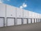 Warehouse exterior with shutter doors