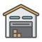 Warehouse filled outline icon, logistic delivery