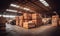 A Warehouse Filled With Stacks of Timber Pallets