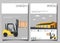 Warehouse flyer set with forklift truck