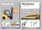 Warehouse flyer set with forklift truck