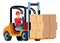 Warehouse forklift icon. Storage shipping logistic machine