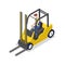 Warehouse forklift isometric 3D icon