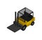Warehouse forklift isometric vector icon