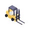 Warehouse forklift isometric vector icon