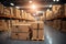 warehouse goods in cartons factory storage Shipping merchandise room Logistics background