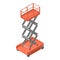 Warehouse lift icon, isometric style