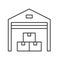 Warehouse line icon, delivery and logistic related