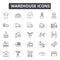 Warehouse line icons, signs, vector set, linear concept, outline illustration