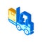 Warehouse loader with box isometric icon vector illustration