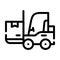 Warehouse loader with box line icon vector illustration