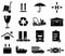 Warehouse logistics icons set