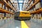 Warehouse logistics items are transported using automated guided vehicles