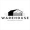 warehouse logo vector vintage illustration design . business storage logo for industry concept template illustration design