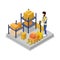 Warehouse management isometric 3D icon