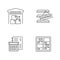 Warehouse management pixel perfect linear icons set. Goods counting, financial bookkeeping, storekeeping. Customizable