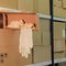 Warehouse with opened boxes with medical gloves. Theft in a mail warehouse during quarantine due to coronavirus