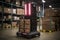 warehouse robot charging station with led lights