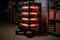 warehouse robot charging station with led lights