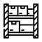 warehouse shelves wholesale line icon vector illustration