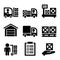 Warehouse Storage and Logistic Icons Set. Vector