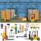 Warehouse storage vector illustration.