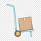 Warehouse trolley icon, cartoon style