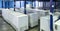 Warehouse with white refrigerators