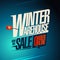 Warehouse winer sale, end of season clearance, order online - vector sale web banner